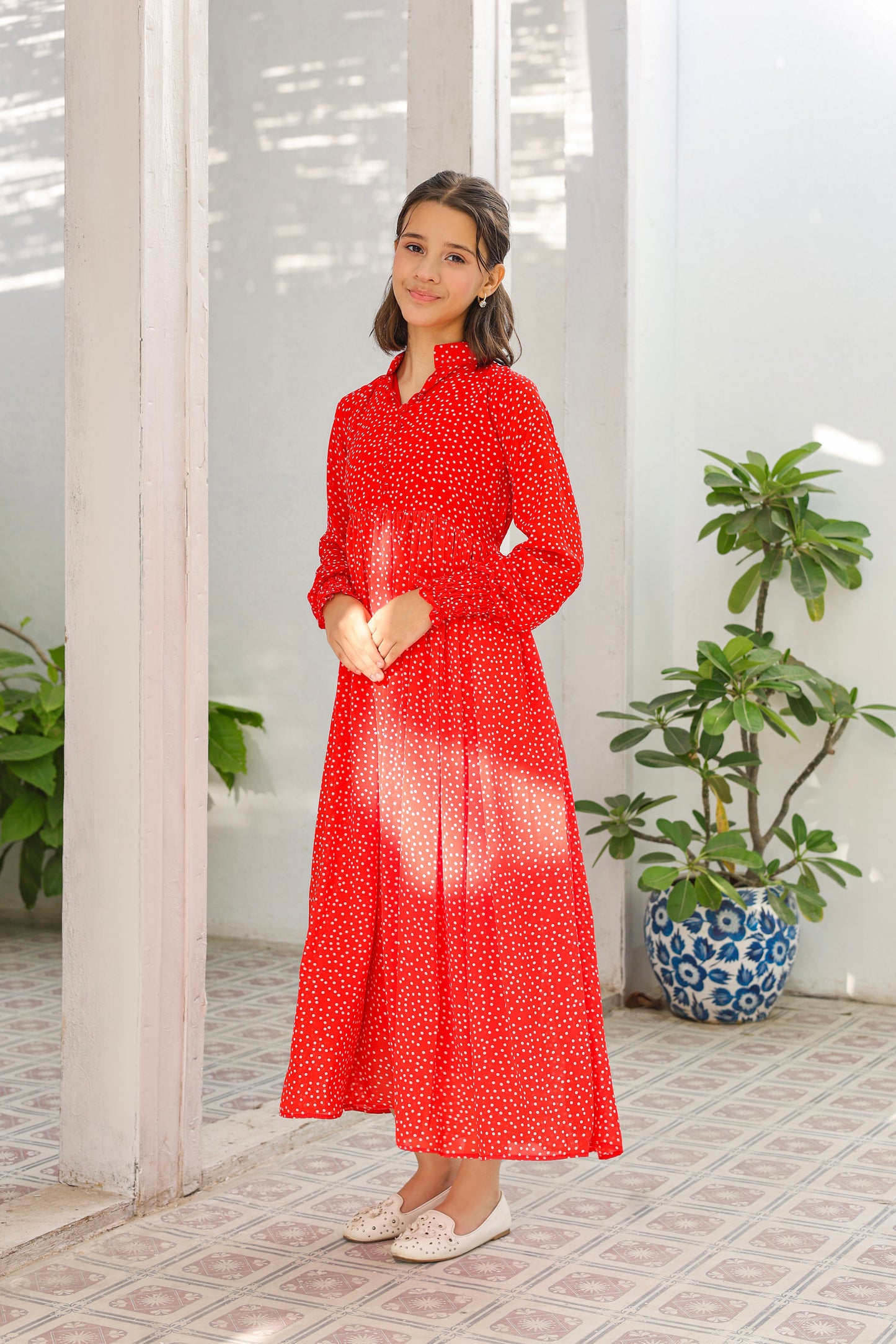 Red polka - Chiffon