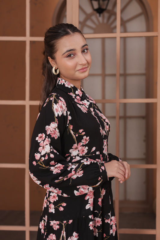 Black Cherry Bloom - Linen