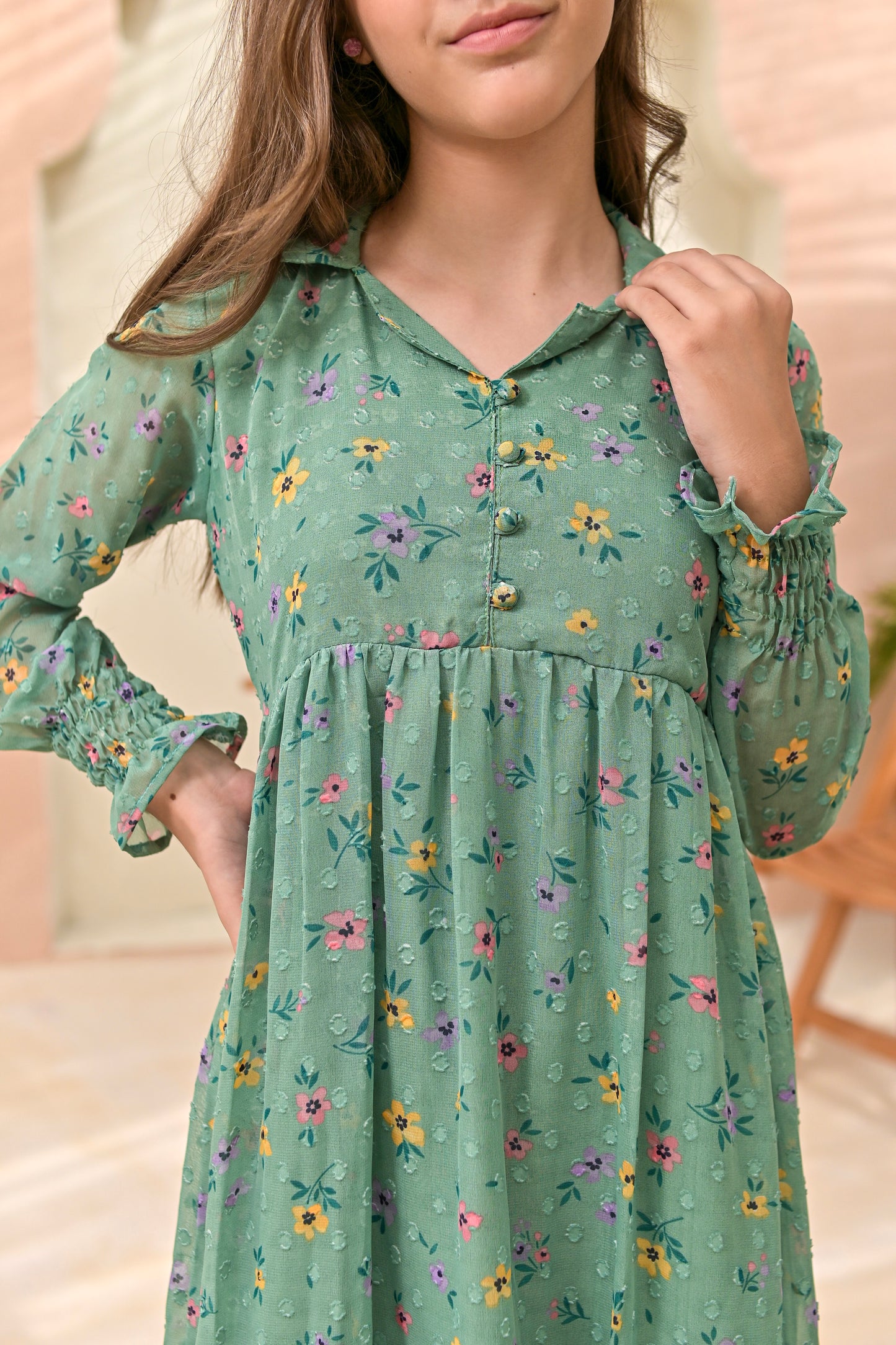Mint Green - Broshia Chiffon