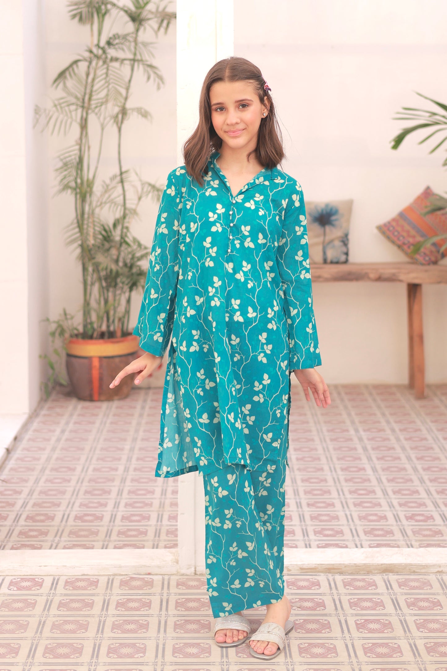 Teal Bloom - Lawn 2pc