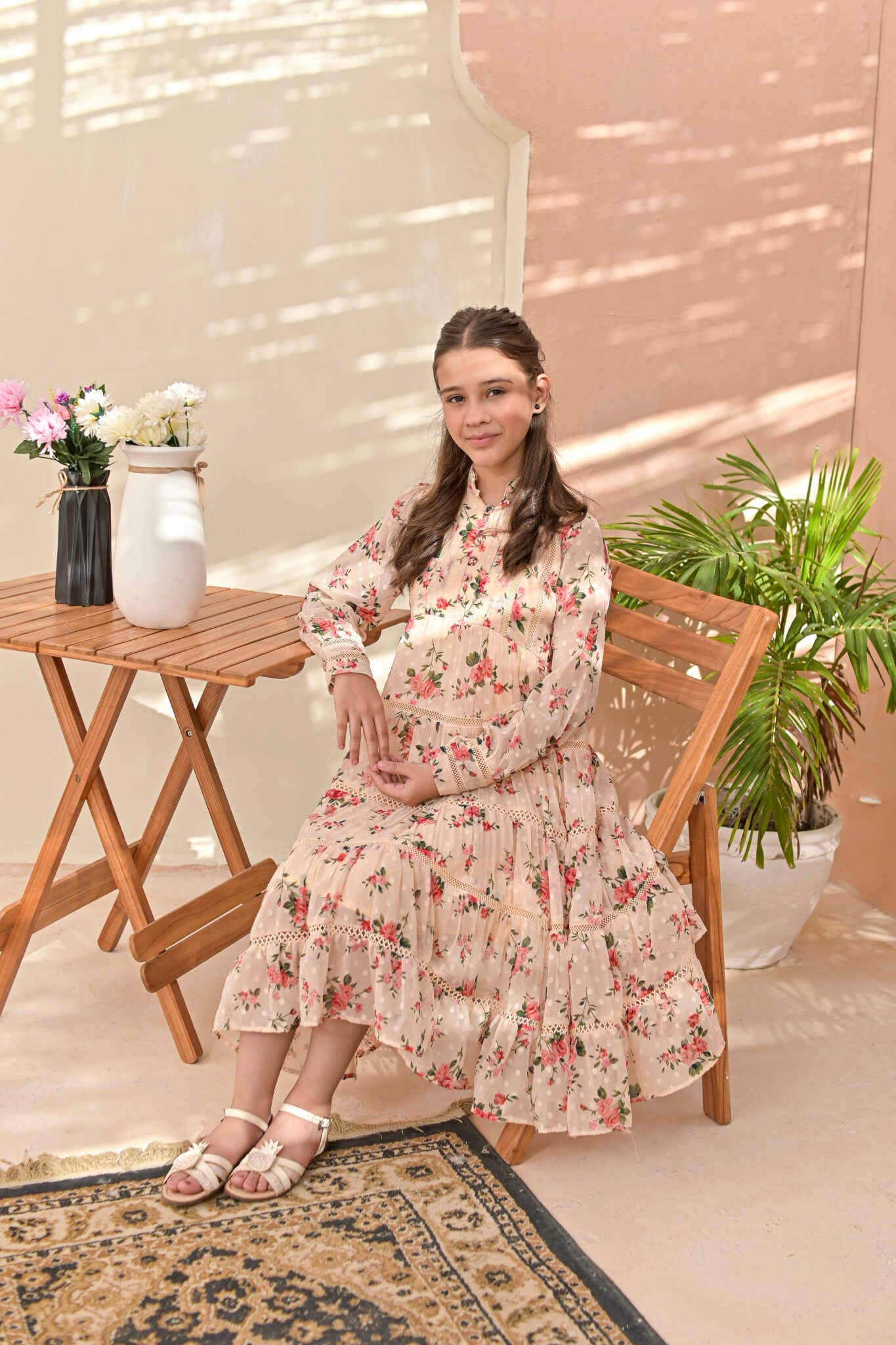 Peach Ruffle - Broshia Chiffon