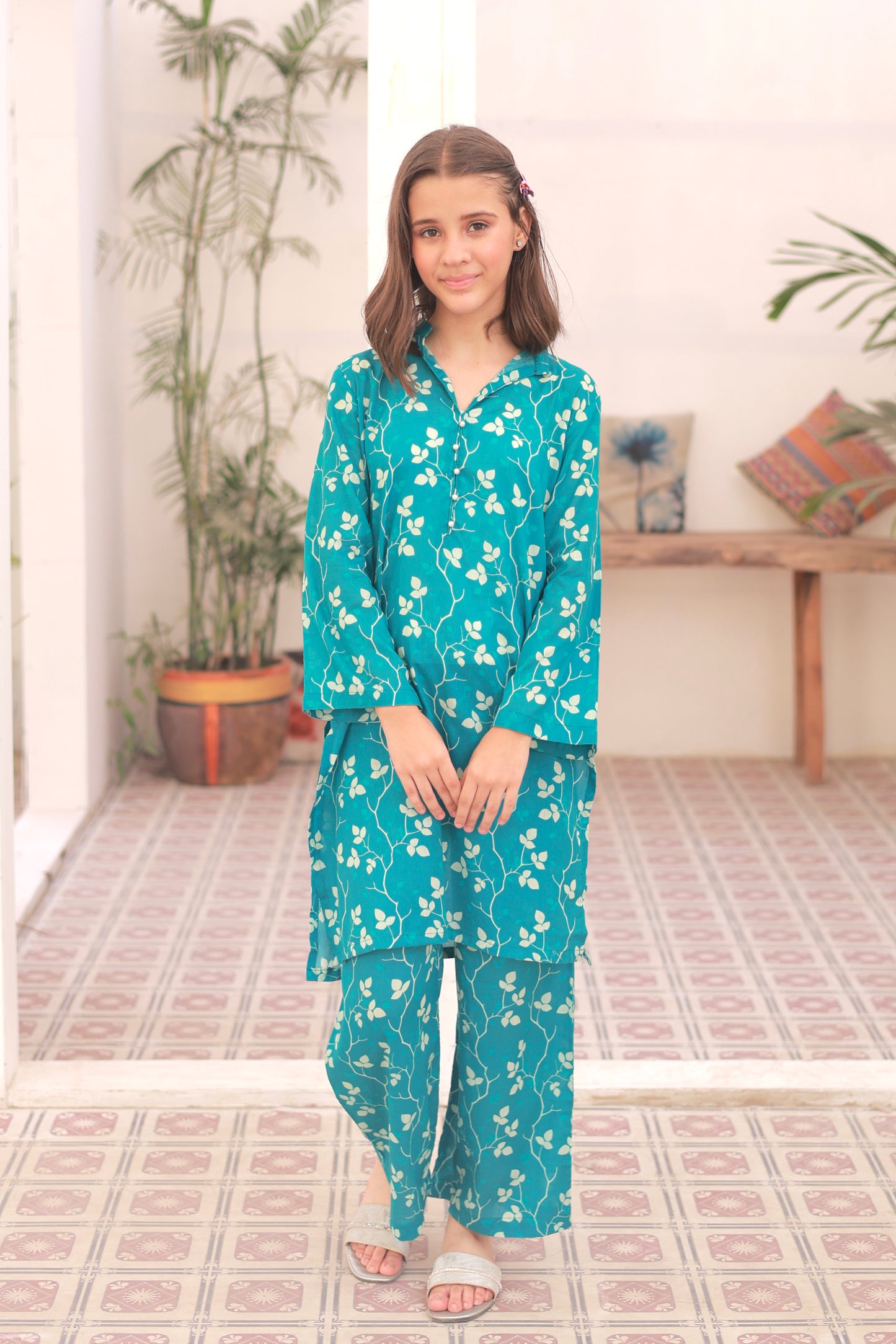 Teal Bloom - Lawn 2pc