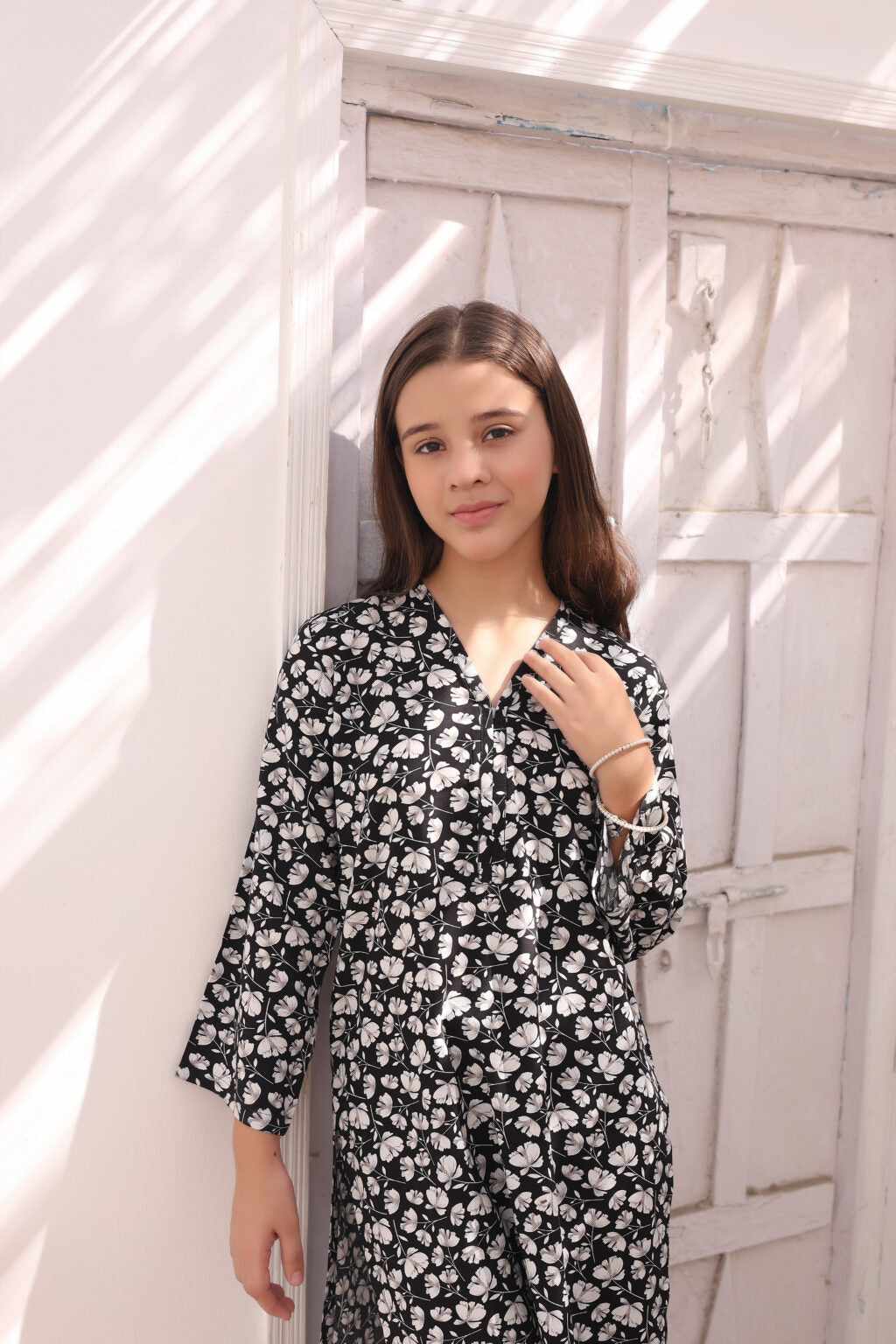 Monochrome Leaf β 2pc Linen