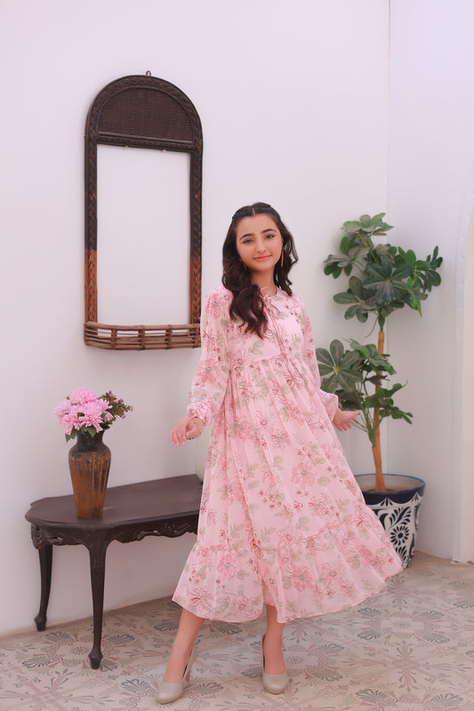 Pink Floral Haze - Chiffon