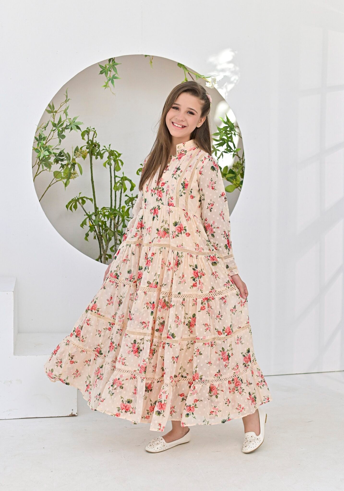 Peach Ruffle - Broshia Chiffon