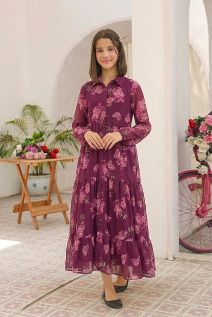 Purple Floral - Chiffon