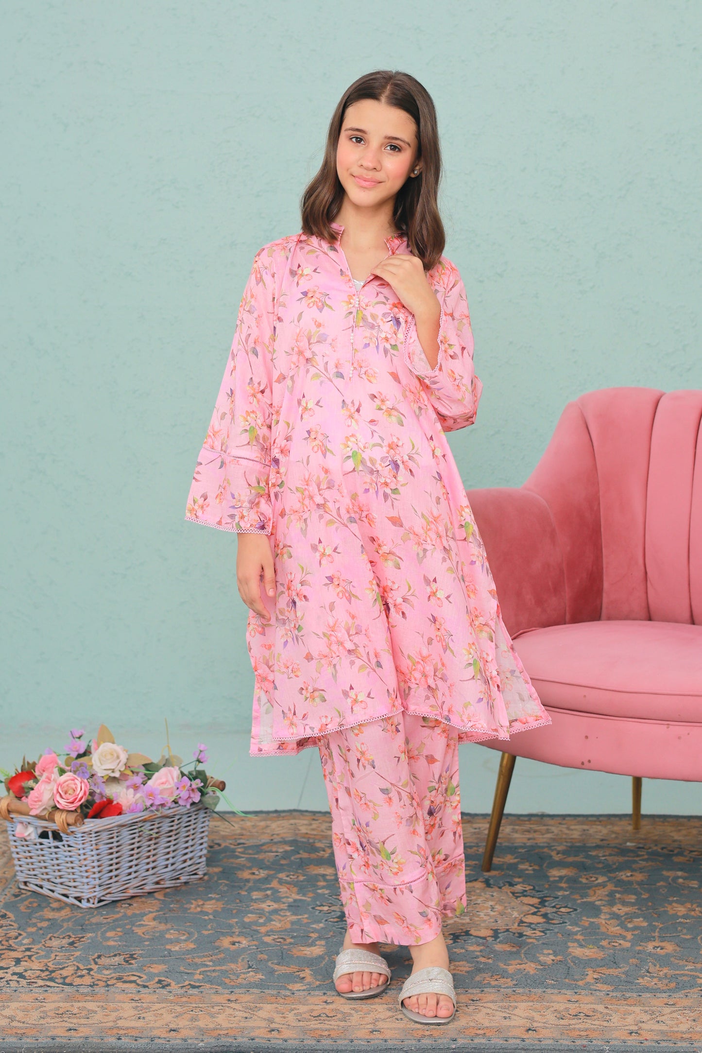 Rosy Bloom - Lawn 2pc