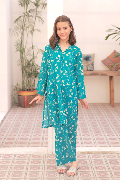 Teal Bloom - Lawn 2pc