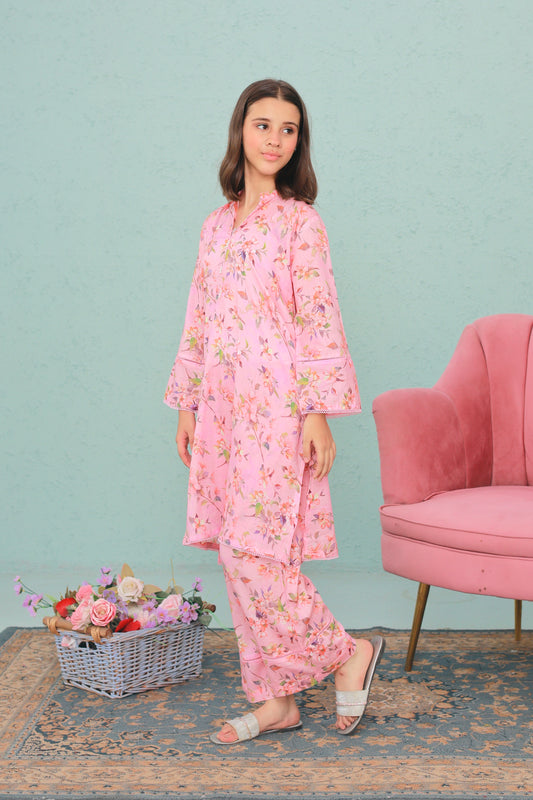 Rosy Bloom - Lawn 2pc