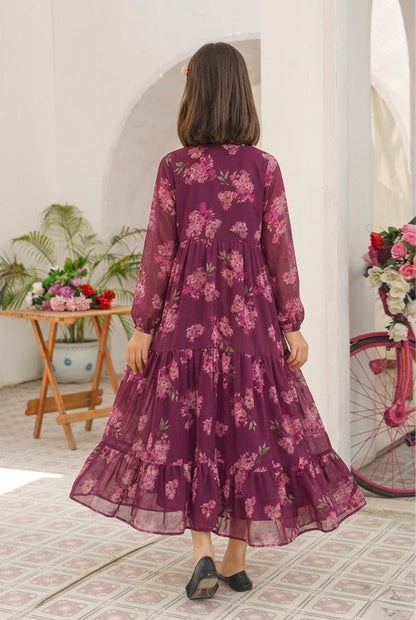 Purple Floral - Chiffon