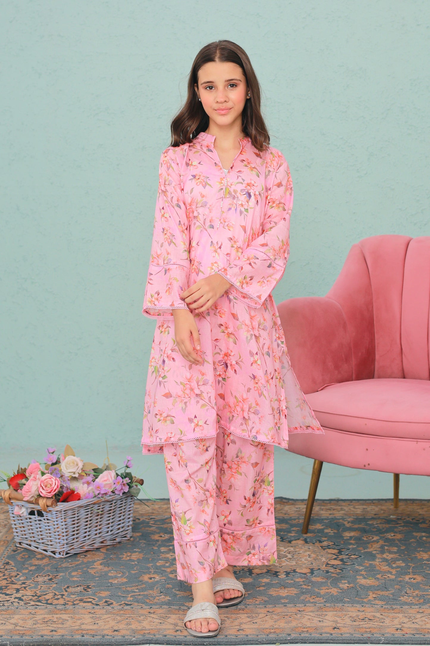 Rosy Bloom - Lawn 2pc