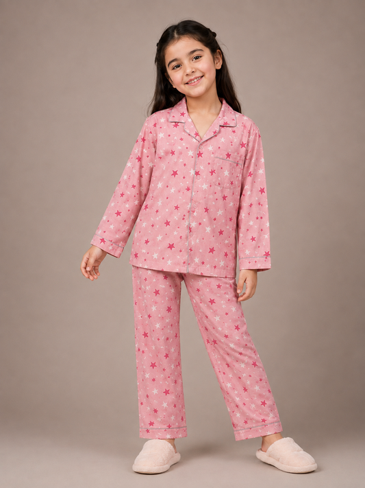 Pink Stars 2pc - Night suit