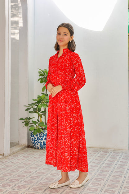 Red polka - Chiffon
