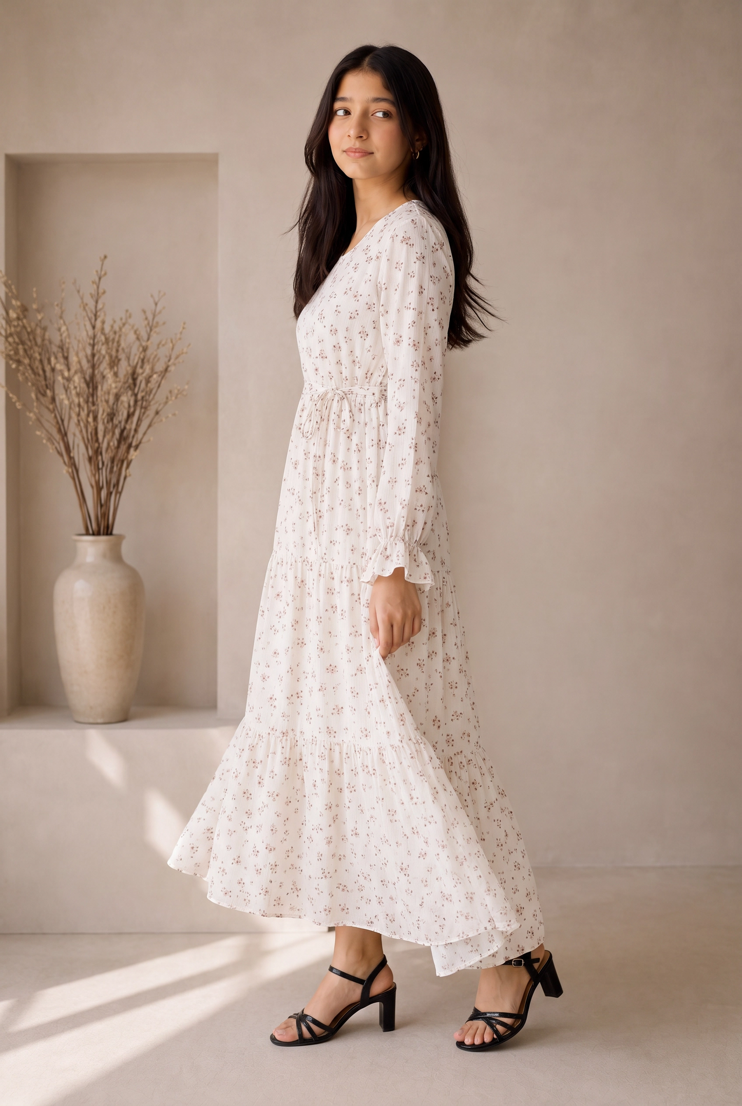 Ivory Bloom Maxi - Chiffon 🌸