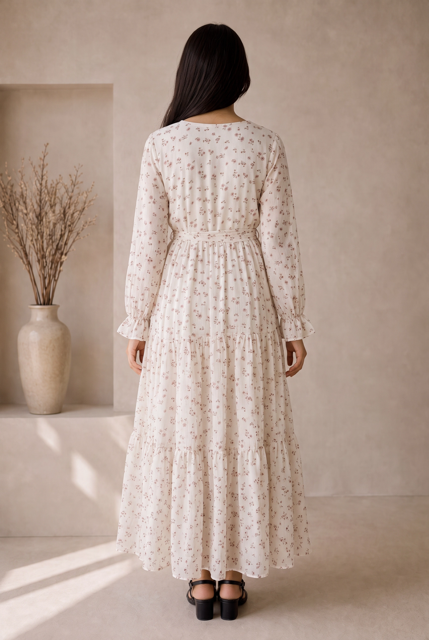Ivory Bloom Maxi - Chiffon 🌸