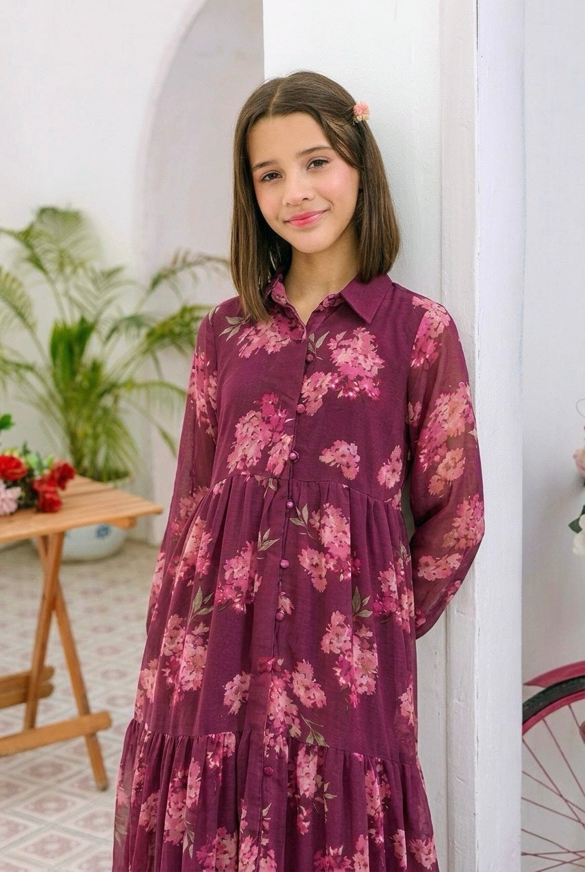 Purple Floral - Chiffon