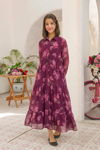 Purple Floral - Chiffon