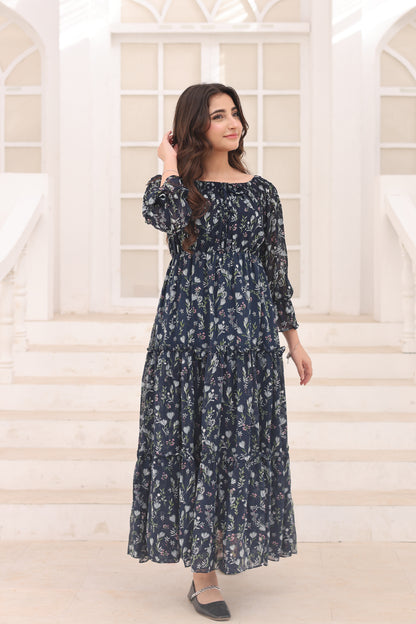 Floral Eclipse - Broshia Chiffon