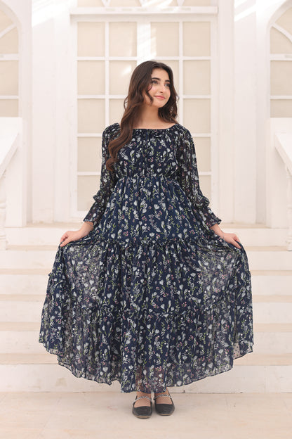 Floral Eclipse - Broshia Chiffon