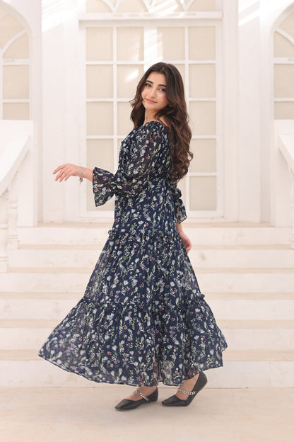 Floral Eclipse - Broshia Chiffon