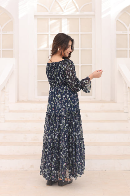 Floral Eclipse - Broshia Chiffon