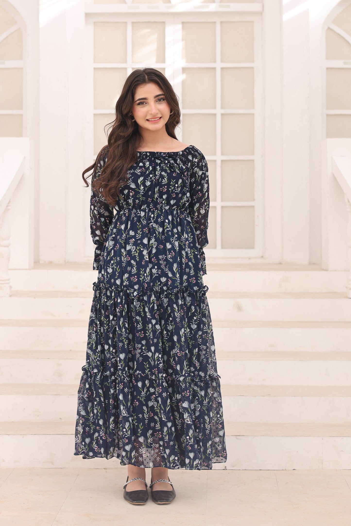 Floral Eclipse - Broshia Chiffon