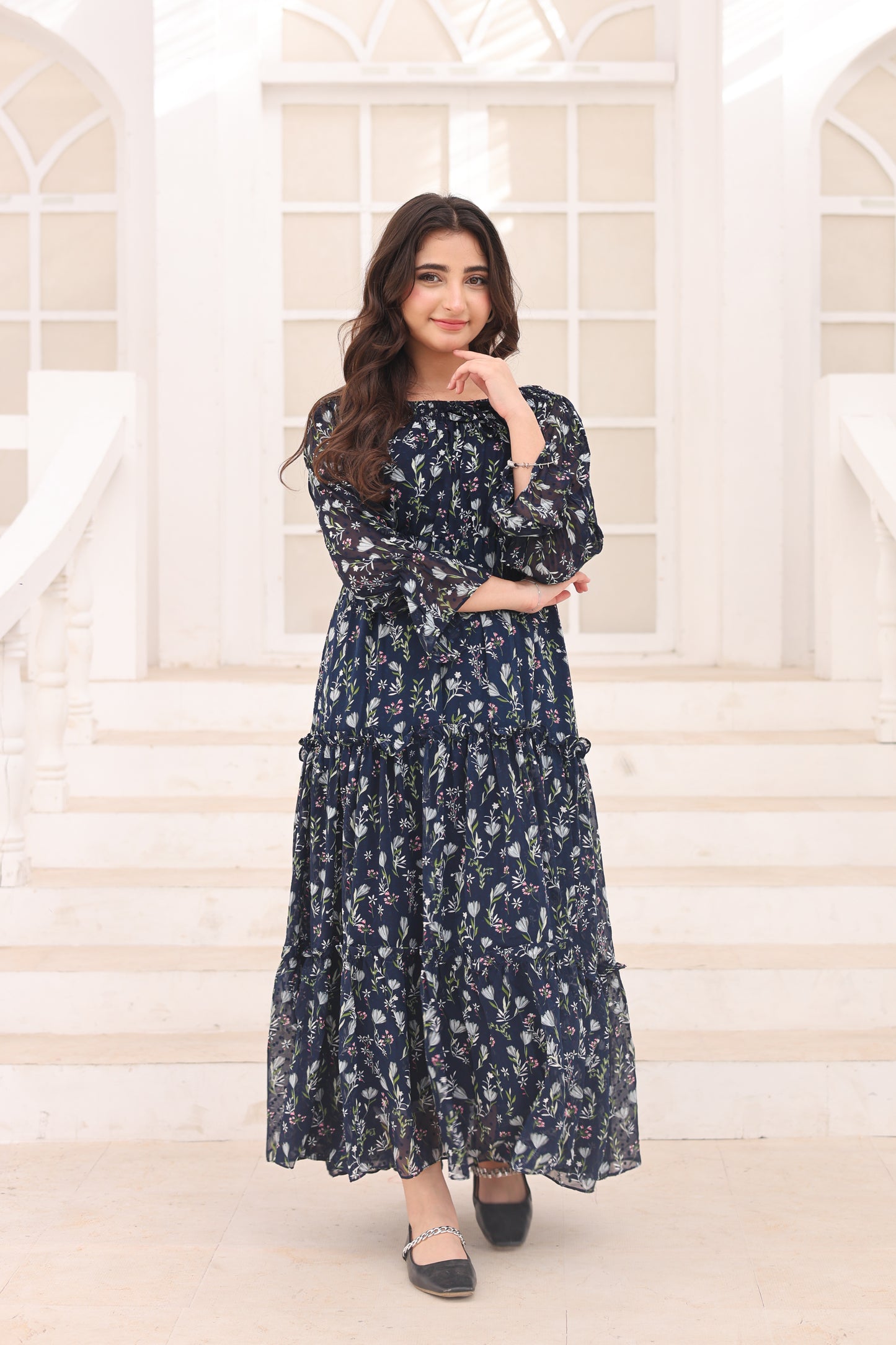 Floral Eclipse - Broshia Chiffon