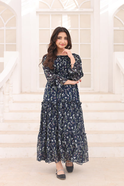 Floral Eclipse - Broshia Chiffon