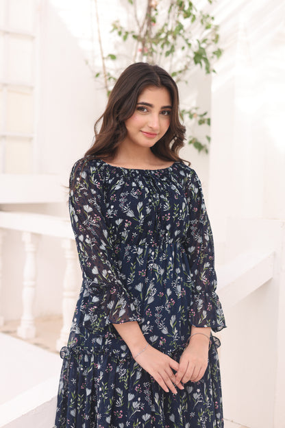 Floral Eclipse - Broshia Chiffon