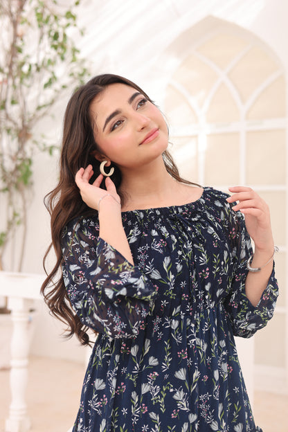 Floral Eclipse - Broshia Chiffon