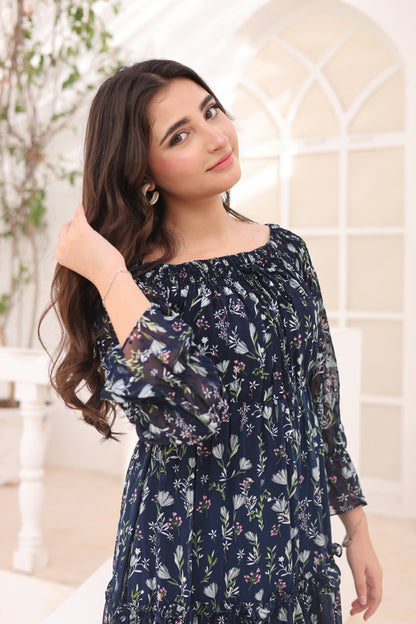 Floral Eclipse - Broshia Chiffon
