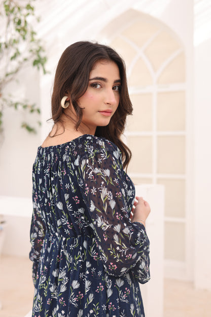 Floral Eclipse - Broshia Chiffon