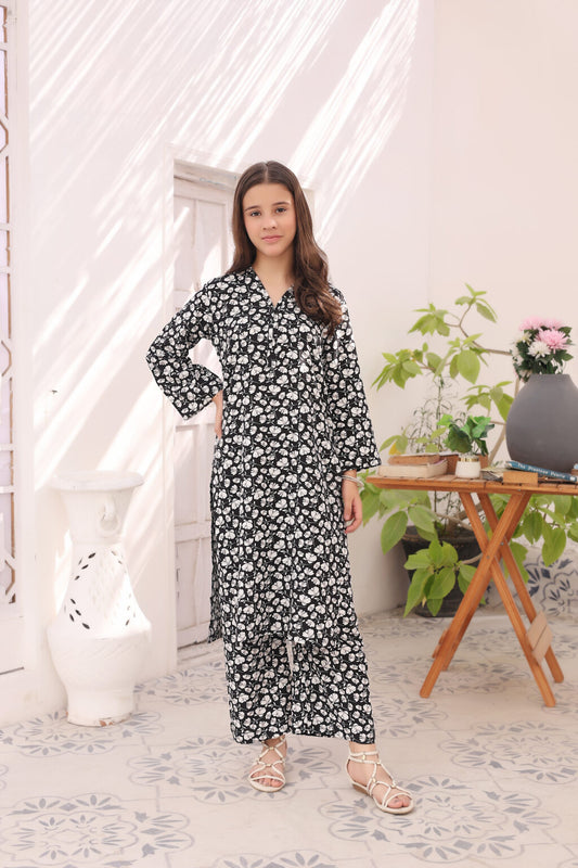 Monochrome Leaf – 2pc Linen