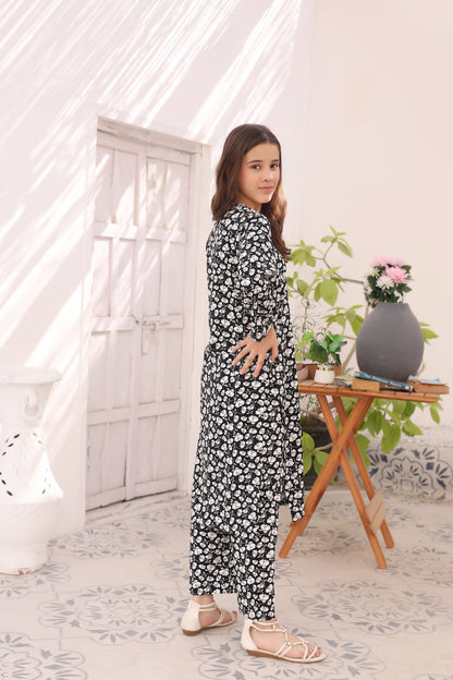 Monochrome Leaf – 2pc Linen