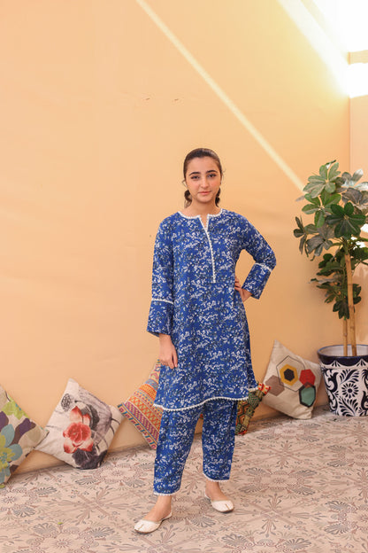 Azure Bloom – 2pc Linen