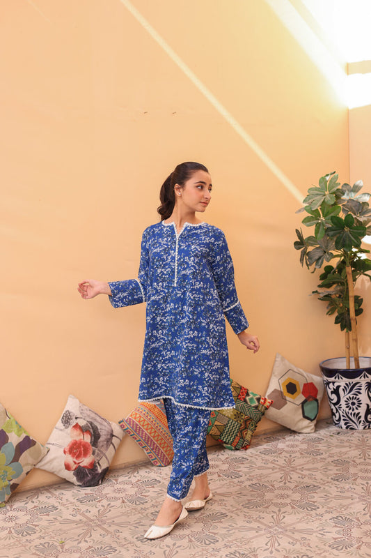 Azure Bloom – 2pc Linen