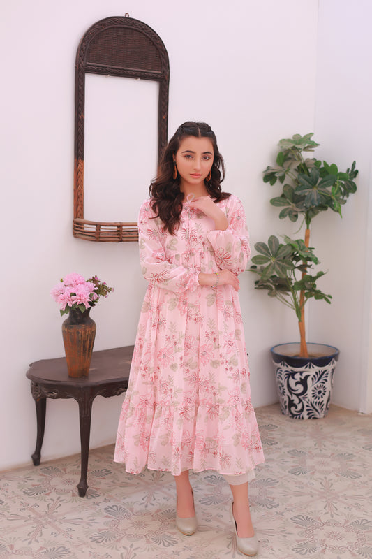 Pink Floral Haze - Chiffon